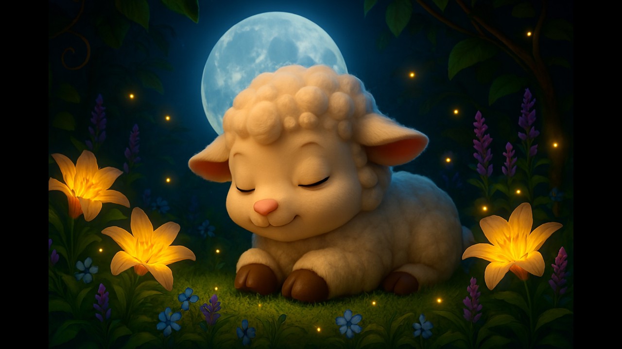 Fall asleep in Minutes 🌙🐑 Moonlit Garden Night Time Sounds 🌙🐑 Brahm’s Lullaby | Sleep Music