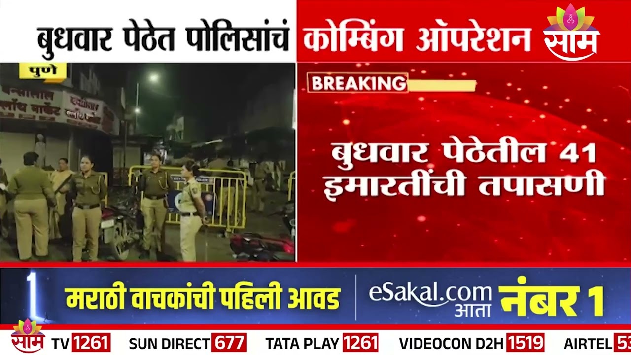 पुणे बुधवार पेठेत पोलिसांचं कॉम्बिंग ऑपरेशन | Pune Crime Opration