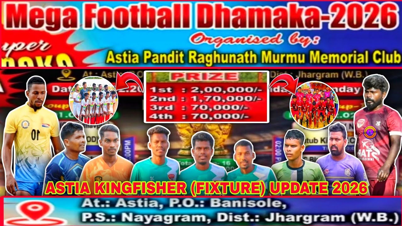Astia Kingfisher (Fixture) Update 2026 // 5.10 Lakh Dhamaka Mega High Voltage ⚽ Tournament Astia 