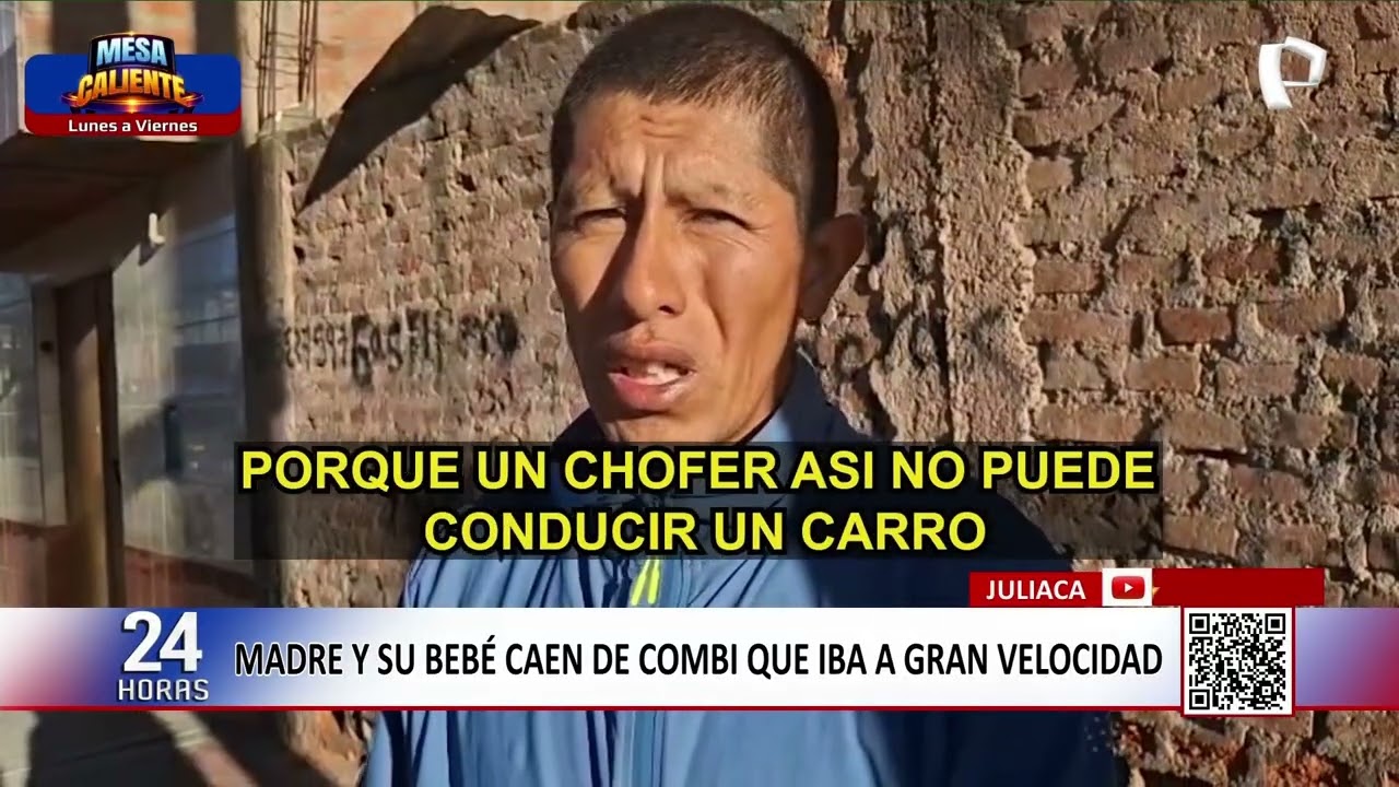 Juliaca: madre y su bebé caen de combi en movimiento