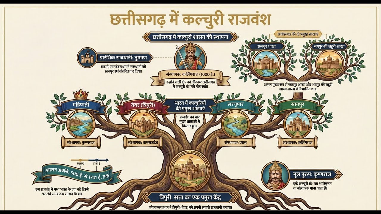 Kalchuri Dynasty Explained King-by-King (part 1)#cgpsc 2026 #examrevision #cg #exampreparation
