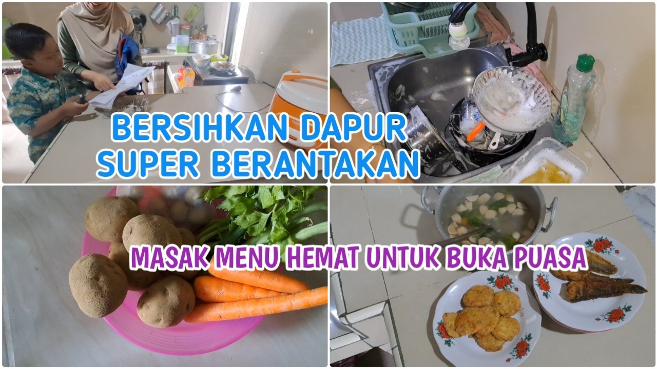 Bersihkan dapur lanjut masak sayur sop dan perkedel untuk buka puasa#masak #masakansederhana