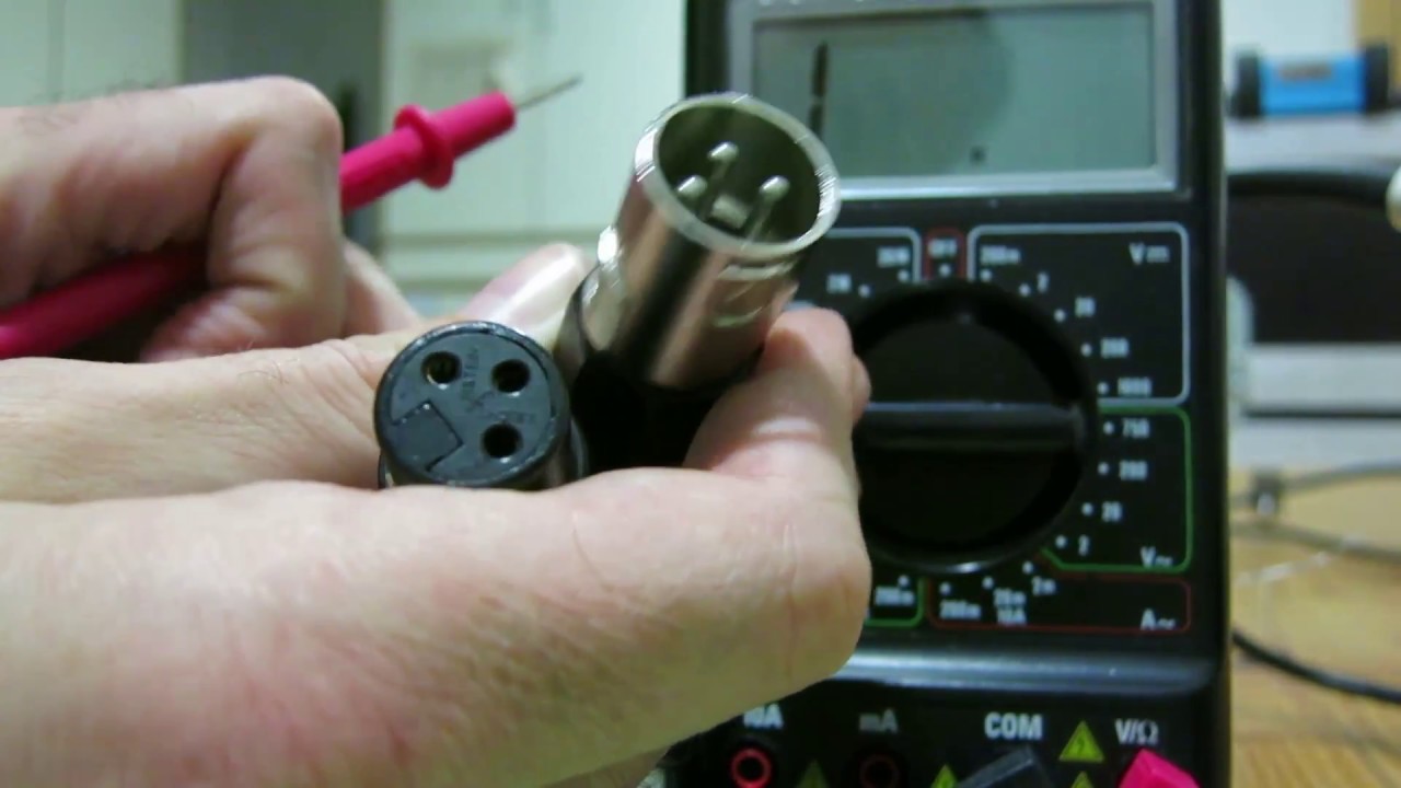 CONECTOR XLR-3 CANNON - COMPROBACIÓN de la continuidad del cable y de la soldadura con un multímetro