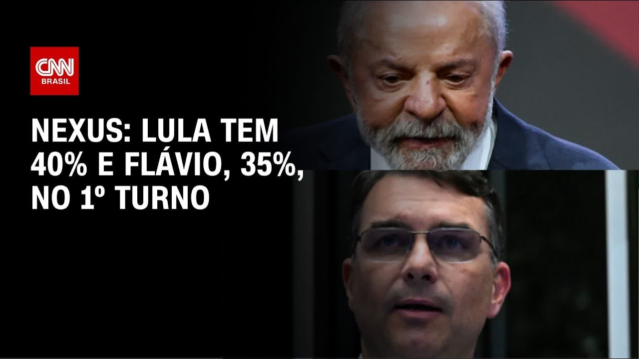 Nexus/BTG: Lula aparece com 40% e Fl&aacute;vio com 35% no 1&ordm; turno | CNN NOVO DIA