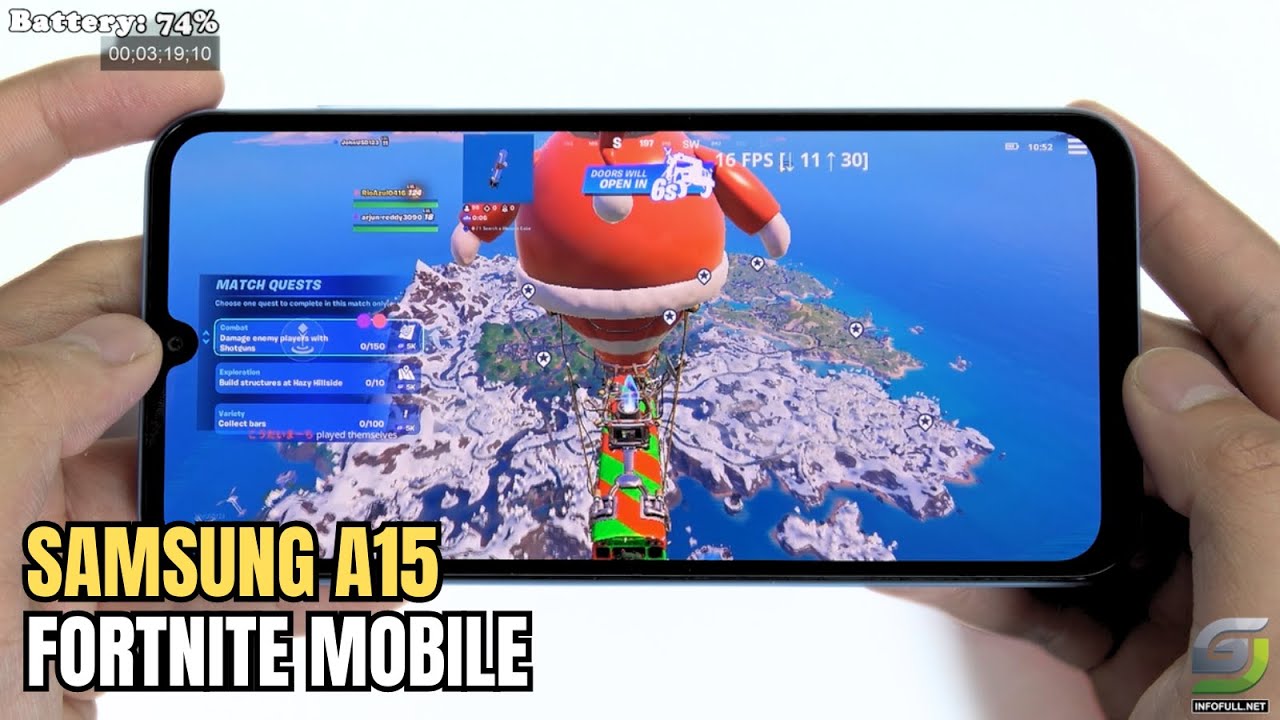 Samsung Galaxy A15 Fortnite Gameplay