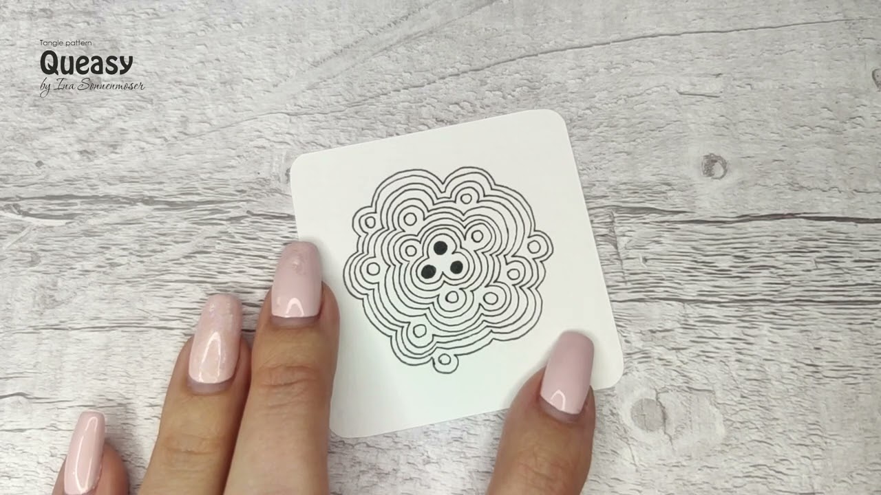 Easy Queasy tangle pattern for Zentangle Art | Drawing step by step