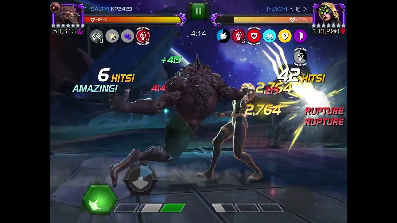 Werewolf by Night vs Yelena Belova Node 44 Hazard Shift Poison/Rupture/Stun Immune AW S59 Mcoc