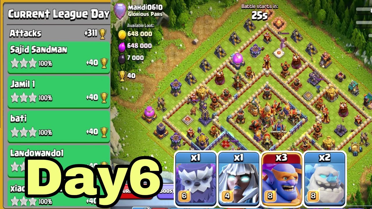 June season day6|super bowler smash th16|legend league attack|clash of clans