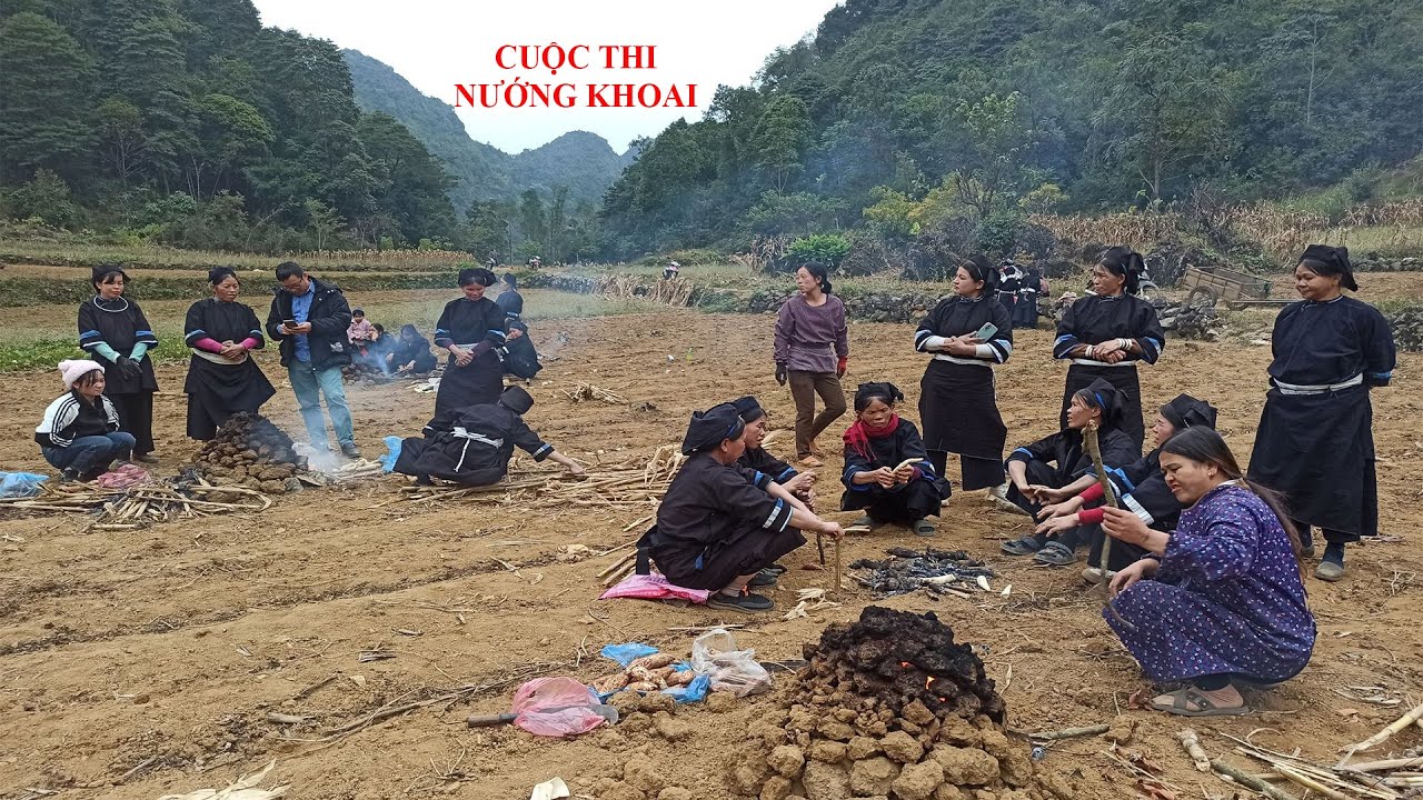 Cuộc thi kỳ lạ có 1 không 2.Thi nướng khoai du lịch trải nghiệm tại Làng nghề Ngói âm dương Cao Bằng