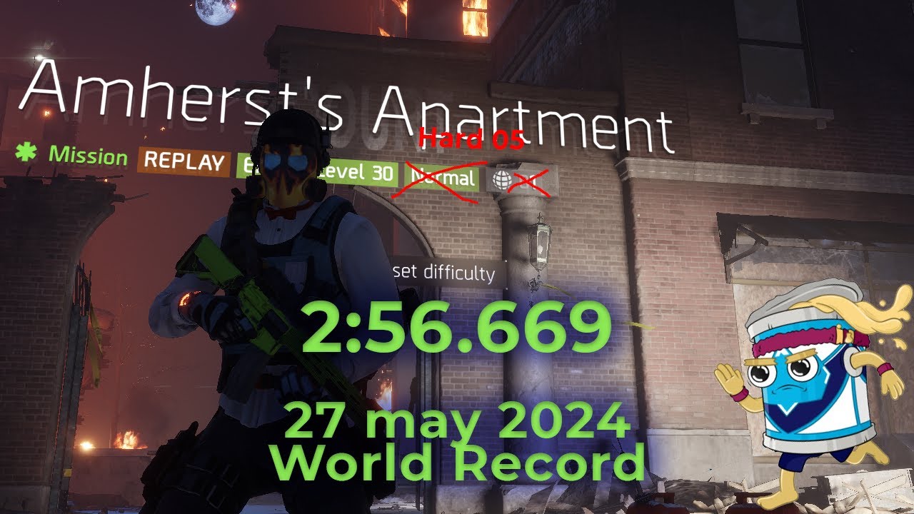 The Division - Amherst's Apartment 2:56.669 (Challenging Solo Any%) (WR 27 may 2024)