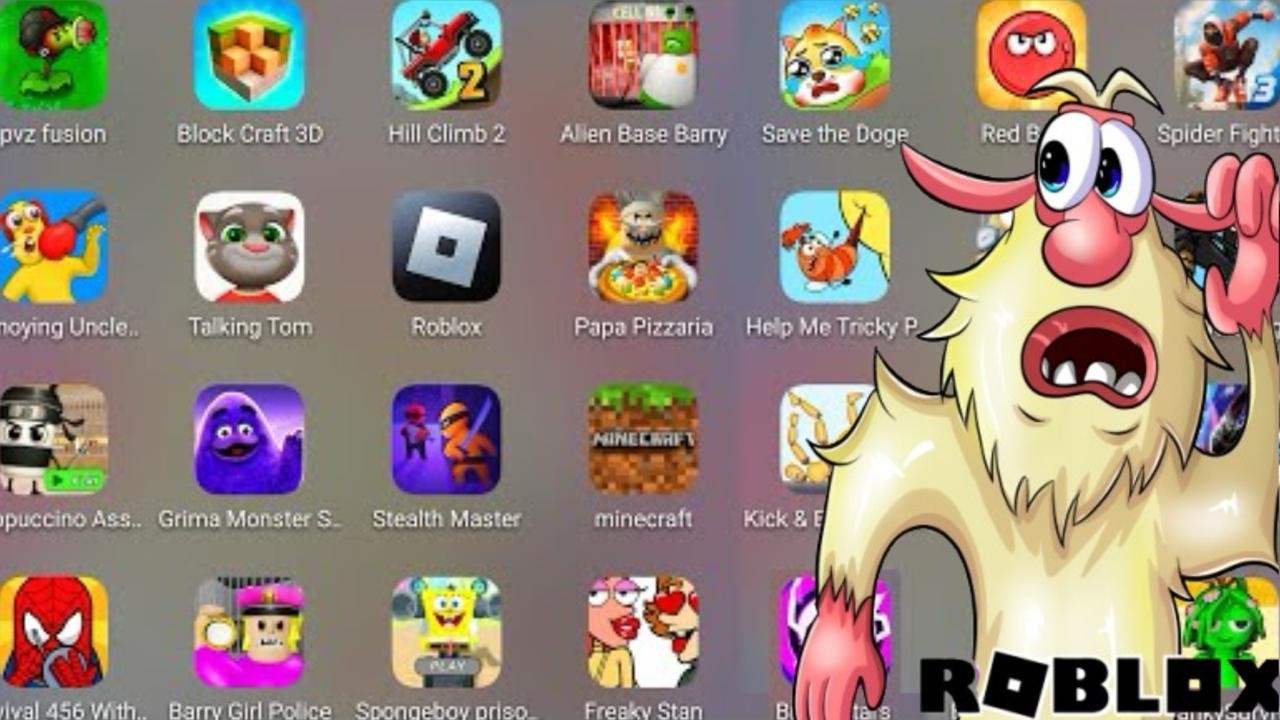 Roblox,Stumble Guys,Granny,Dark Riddle,Bowmasters,Witch Cry 2,Ice Scream 9,Hello Neighbor,Mr Meat