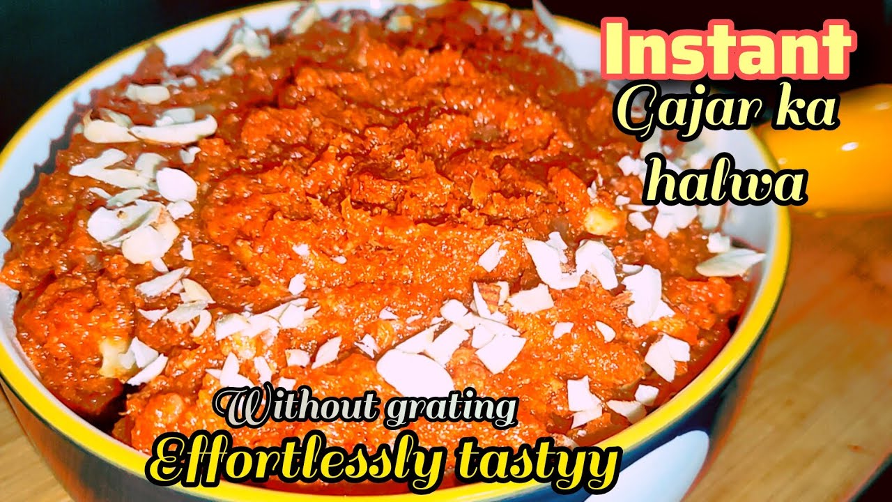 Make the easiest Gajar ka halwa at home without grating| #trending #recipe #secrethacks 