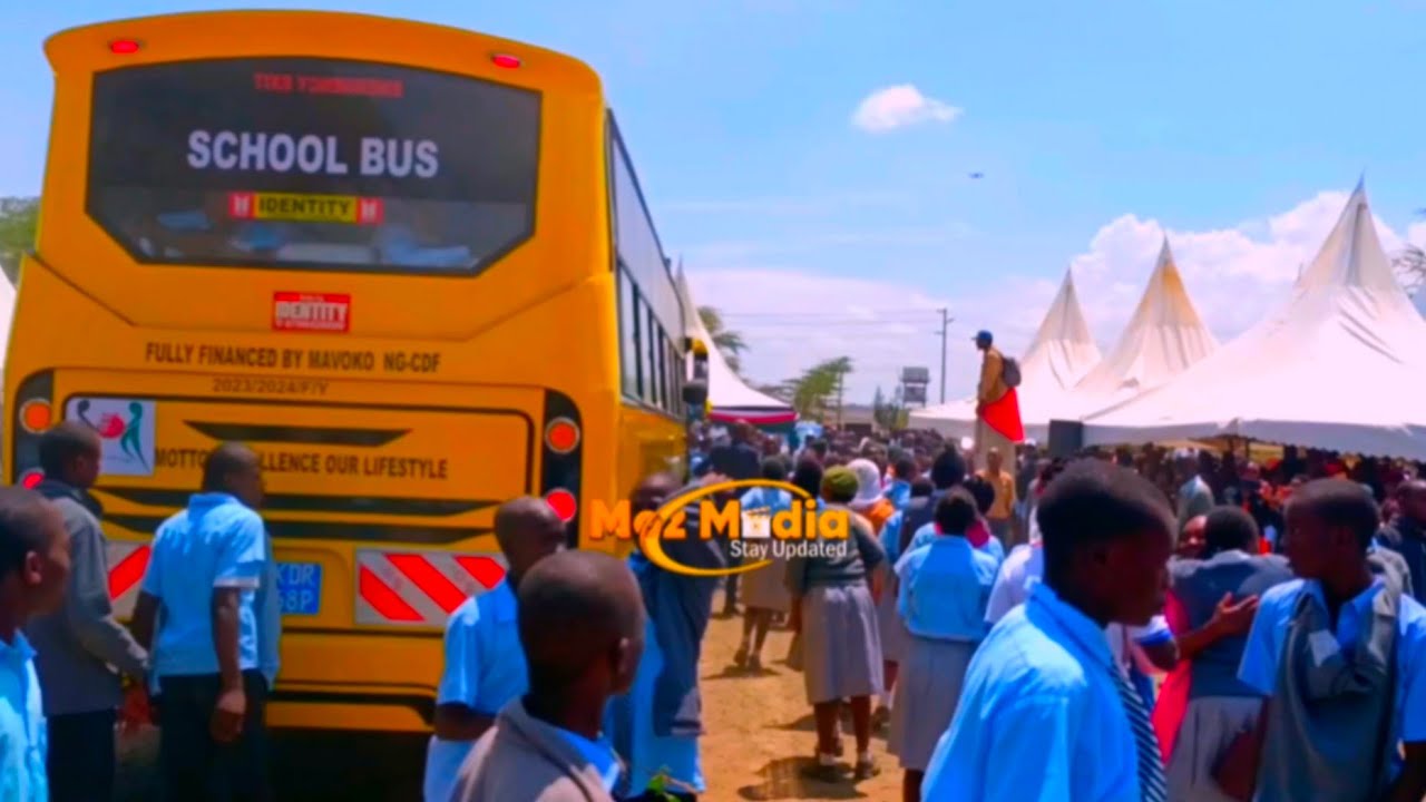 MLOLONGO SECONDARY NEW SCHOOL BUS FROM HON. PATRICK MAKAU MUTEMBA MP MAVOKO SEE BABU OEIMO WAS THERE