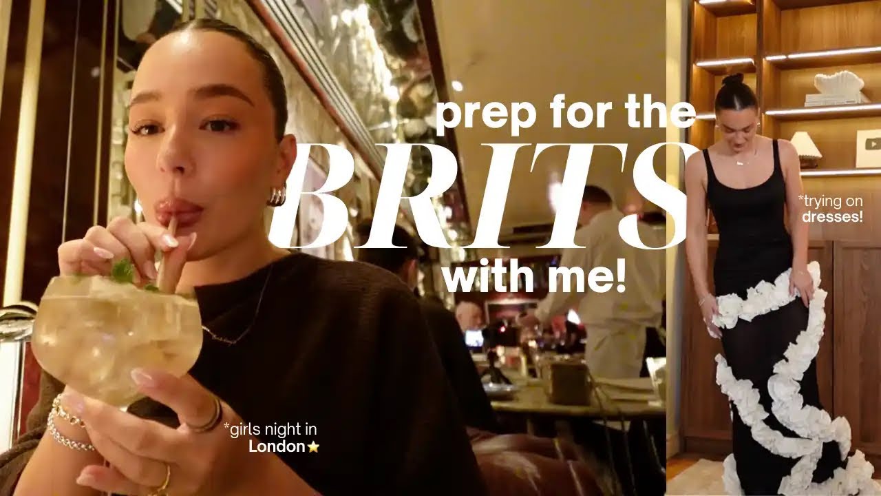 prep with me for the BRITS!! 🏆🖤 trying on dresses + a girls night in london ✨