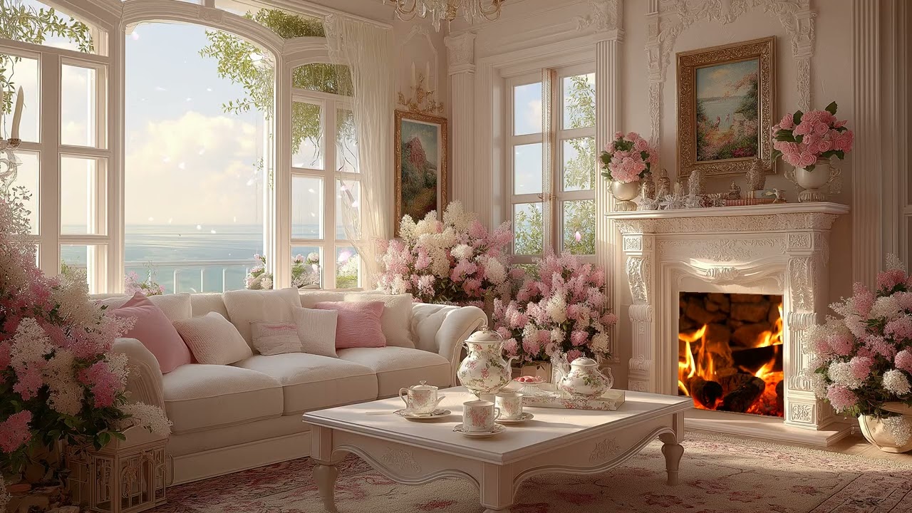 🌸🎹 Sakura Petals Piano | White Lounge Spring Atmosphere – 3 Hour Soft Piano for Focus Sleep Relax