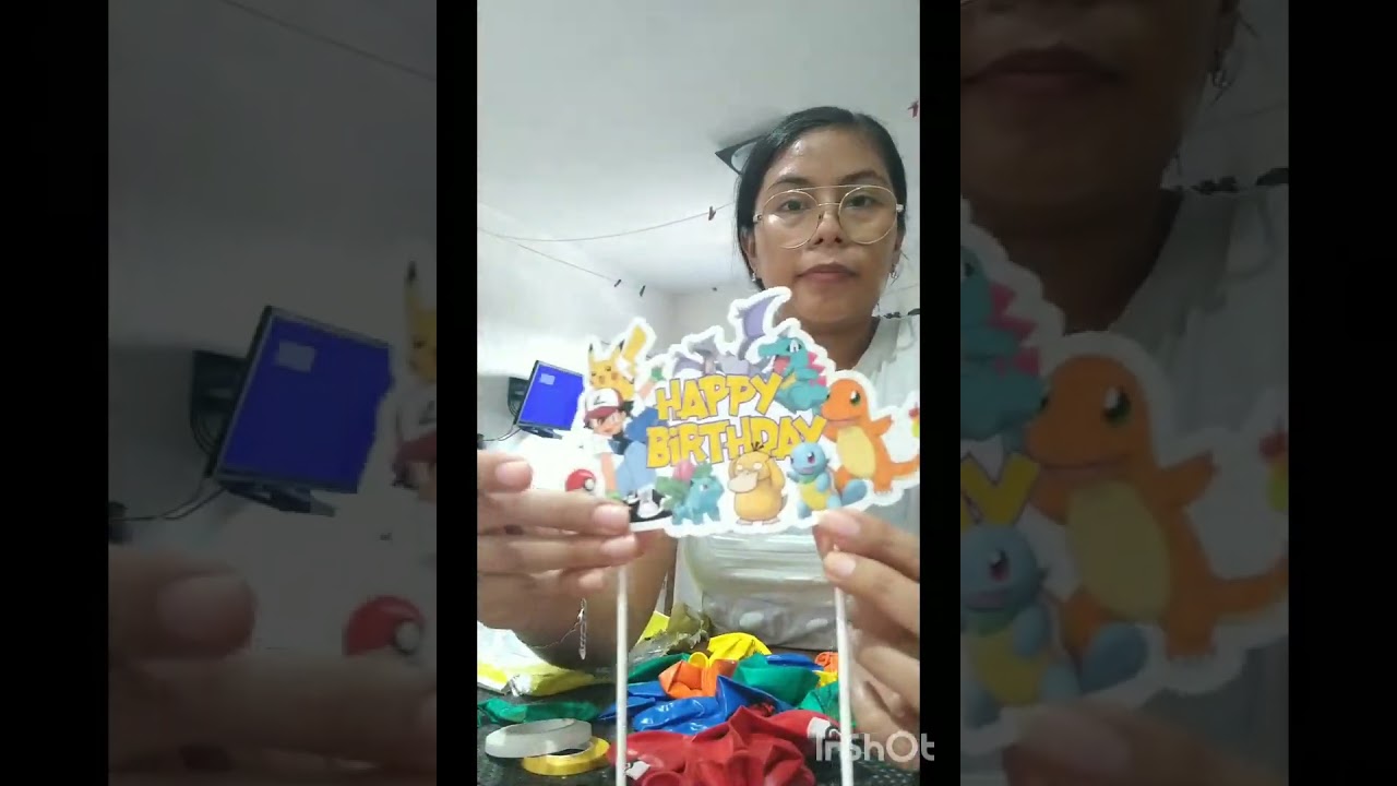 me llegó la decoración de Pikachu para fiesta de mi hijo