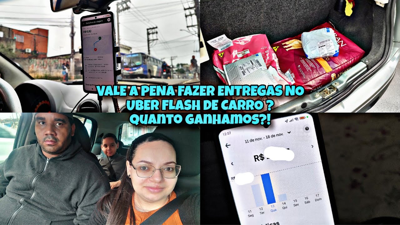 COMO FOI NOSSO PRIMEIRO DIA FAZENDO ENTREGAS NA UBER FLASH COM CARRO DE PASSEIO 💙