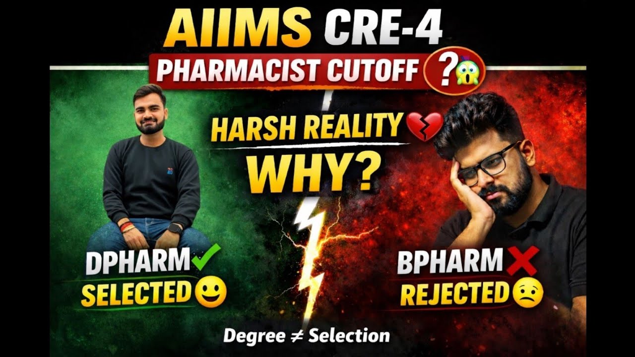 AIIMS CRE-4 Pharmacist Cutoff Harsh Reality🔥 DPharm Selected 😃 | BPharm Rejected 😢@Braindeskedu