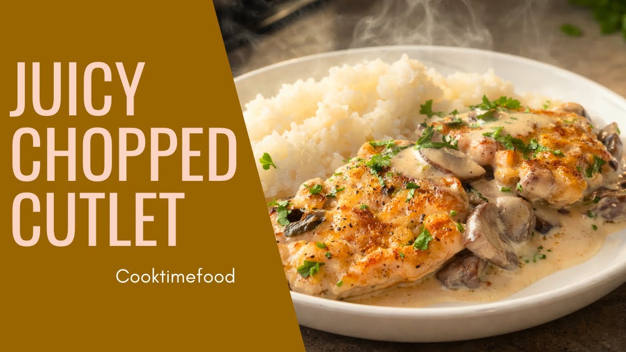 Easy Juicy Chicken Cutlets with Creamy Mushroom Sauce