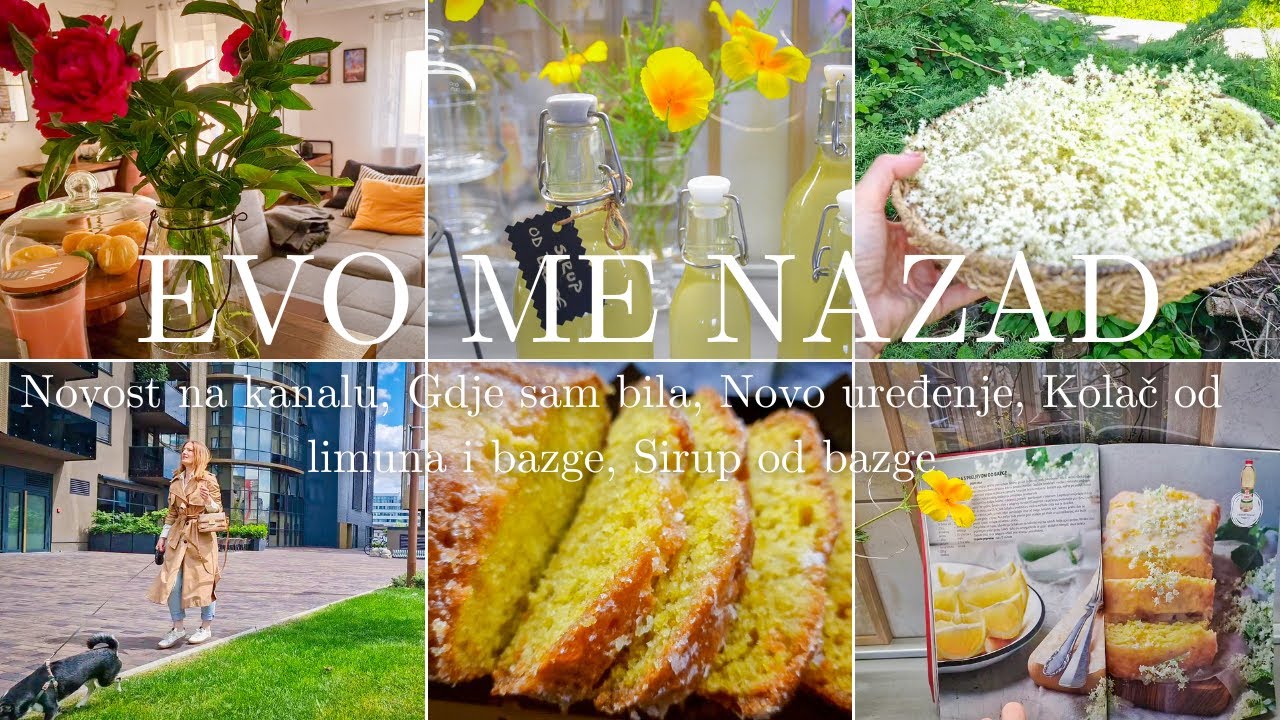EVO ME NAZAD︱Novost na kanalu, Gdje sam bila, Novo uređenje, Kolač od limuna i bazge, Sirup od bazge