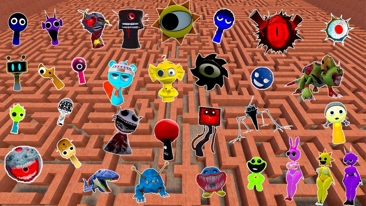 DESTROY SPRUNKI MR SUN MOON TREE FUN COMPUTER ALL PHASE SPARTAN KICKING in MAZE GMod!!