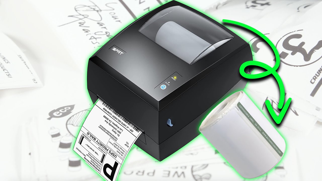 iDPRT Thermal Label Printer SP420 - Ideal Label Maker for Small Business - Roll Built In!