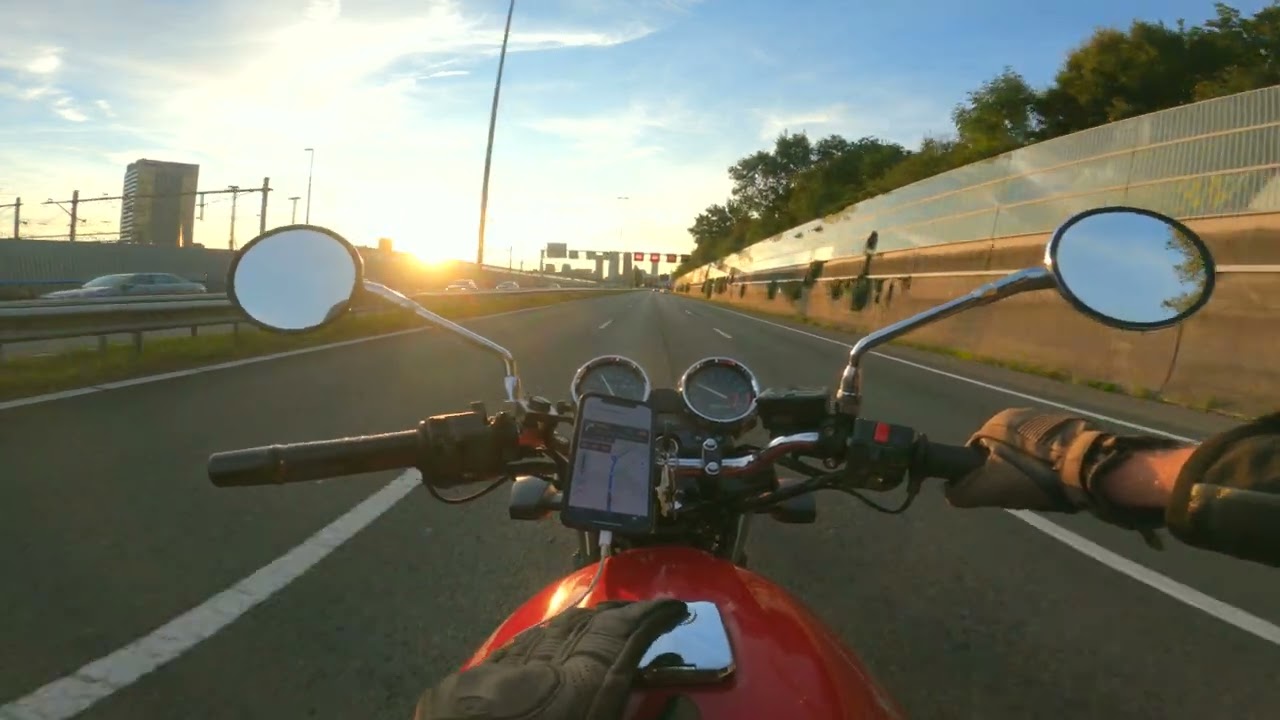 Last day of summer motorcycle ride Kawasaki ER-5