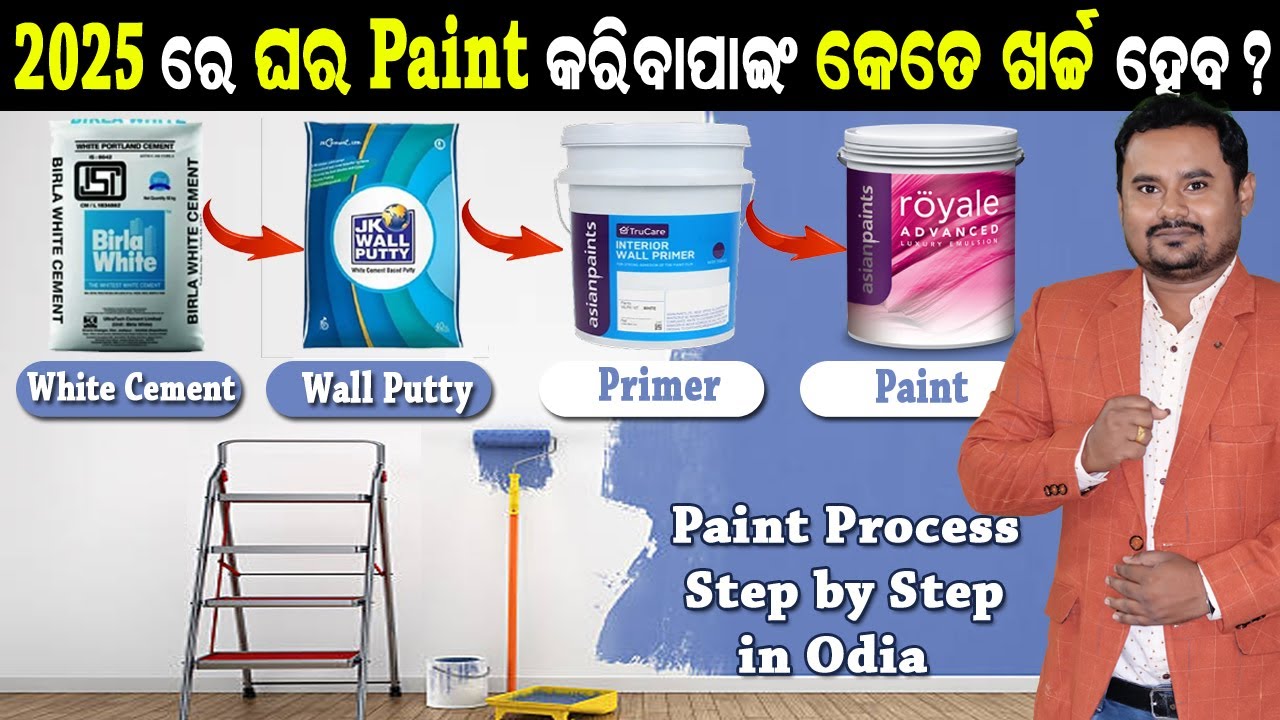 2025 ଓଡ଼ିଶାରେ ଘର Paint କରିବାପାଇଁ କେତେ ଖର୍ଚ୍ଚ ହେବ ? House Interior Painting Work full Process in odia