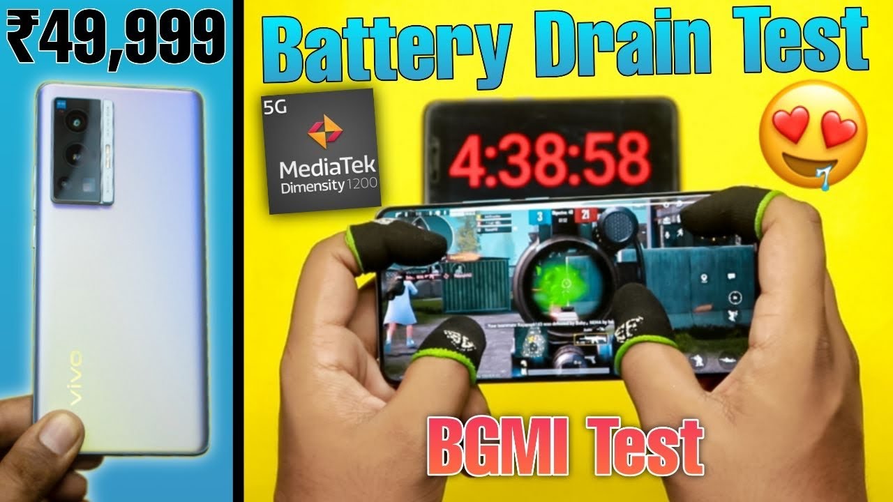 Vivo X70 Pro BGMI Battery Drain Test 100% - 0% Heating, Max Graphics 😍 Dimensity 1200 Gameplay