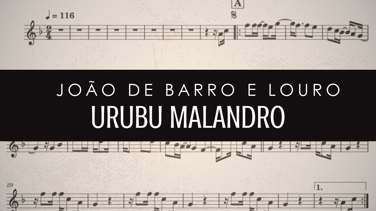 Urubu Malandro (Instrumentos em Bb) Backing track com partitura