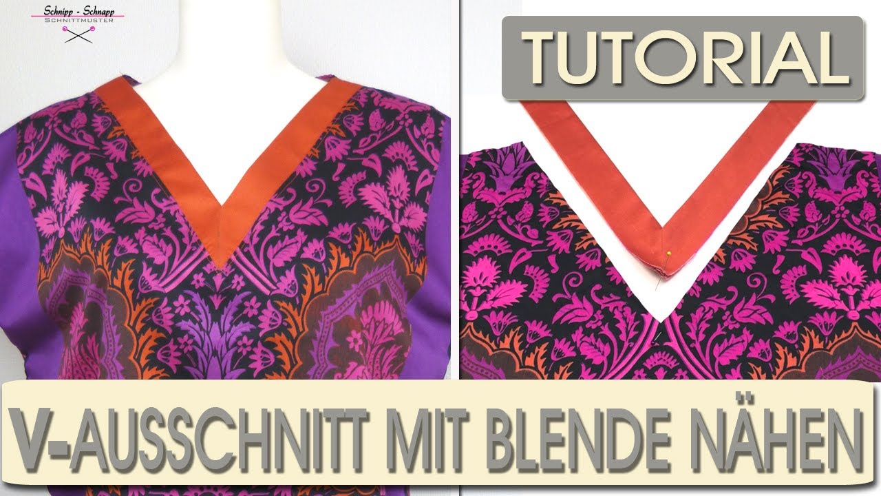 V - Ausschnitt mit Blende nähen