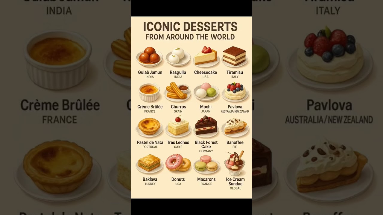 16 Famous Desserts from Around the World 🍰✨ | Which One&rsquo;s Your Favorite?