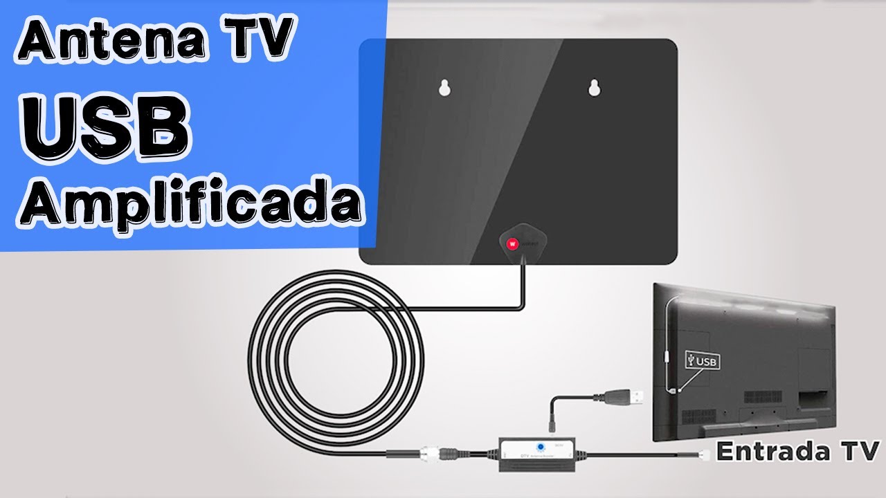 🔳 Antena de televisión USB amplificada para ver la TV sin antena exterior   🔳 Antena TV interior