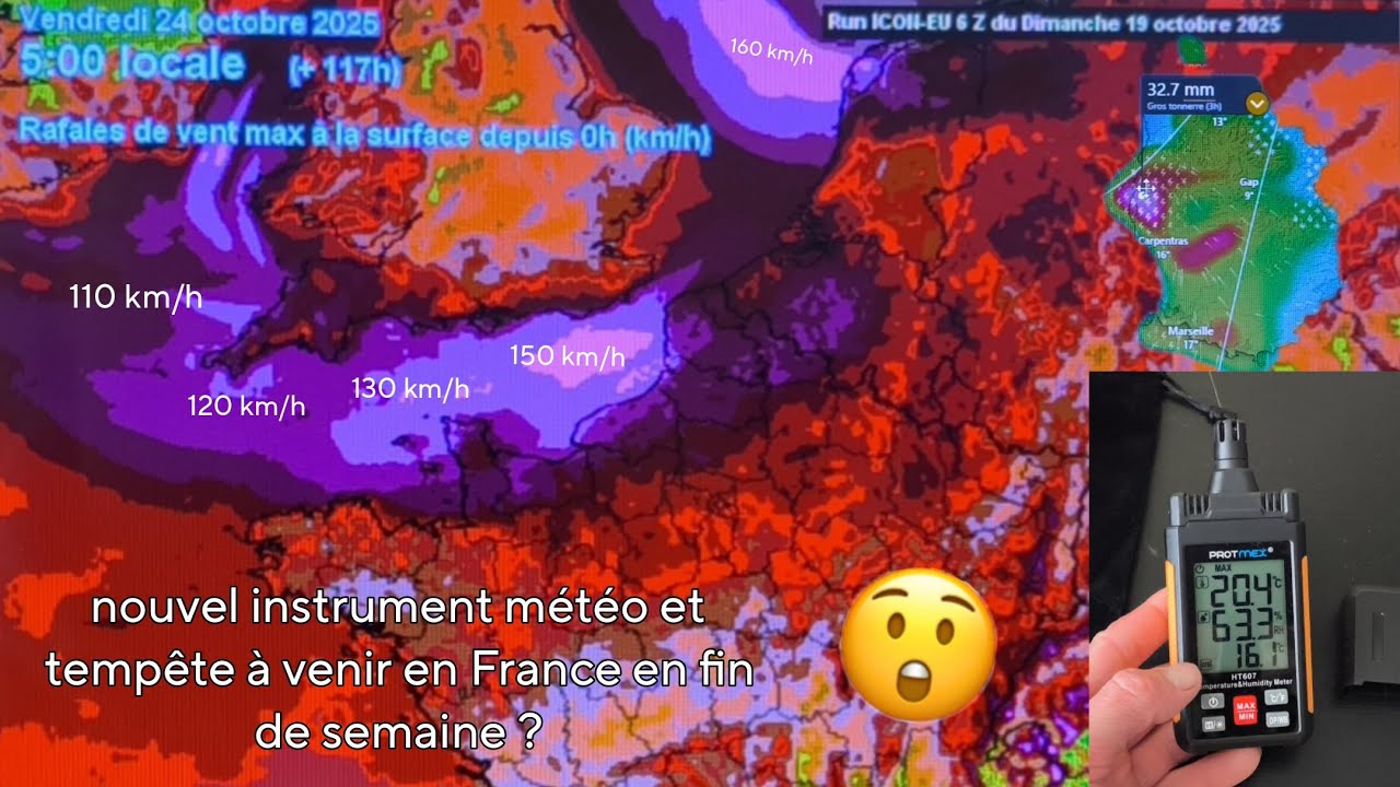 LE RETOUR DE LA PLUIE ET DU VENT D'UNE TEMPÊTE ?! 🇫🇷🌬️ ( + Nouvel instrument météo ) 
