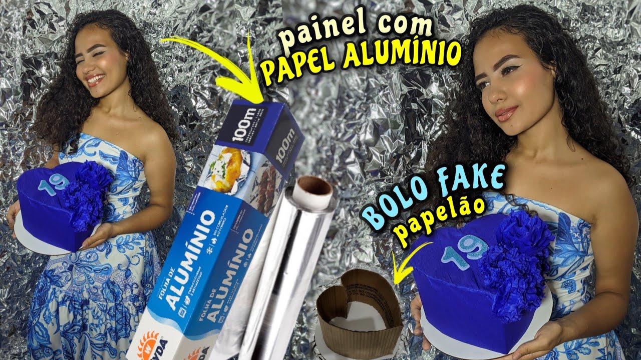 DIY FESTA EM CASA *GASTANDO POUCO!!* | ANIVERSÁRIO 19 ANOS 💙 PAINEL DE PAPEL ALUMÍNIO