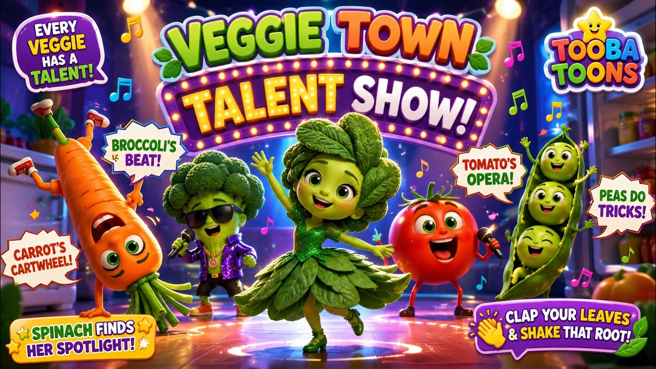 Veggie Town Talent Show | HD Remastered | Funny Kids Song | TOOBATOONS