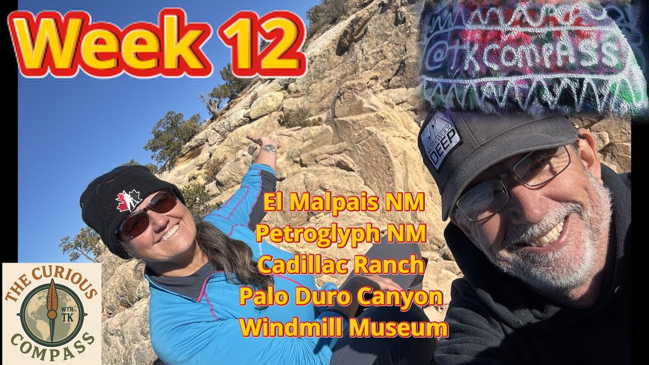 Week 12 El Malpais NM -Petroglyph NM -Cadillac and Slug Bug Ranch -Palo Duro Canyon -Windmill Museum