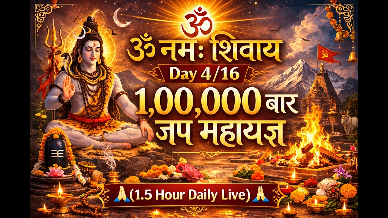 🔴 LIVE | ॐ नमः शिवाय | Day 4/16 | 1,00,000 Baar Jaap Mahayagya 🙏(1.5 Hour Daily Live)#LiveShivBhajan