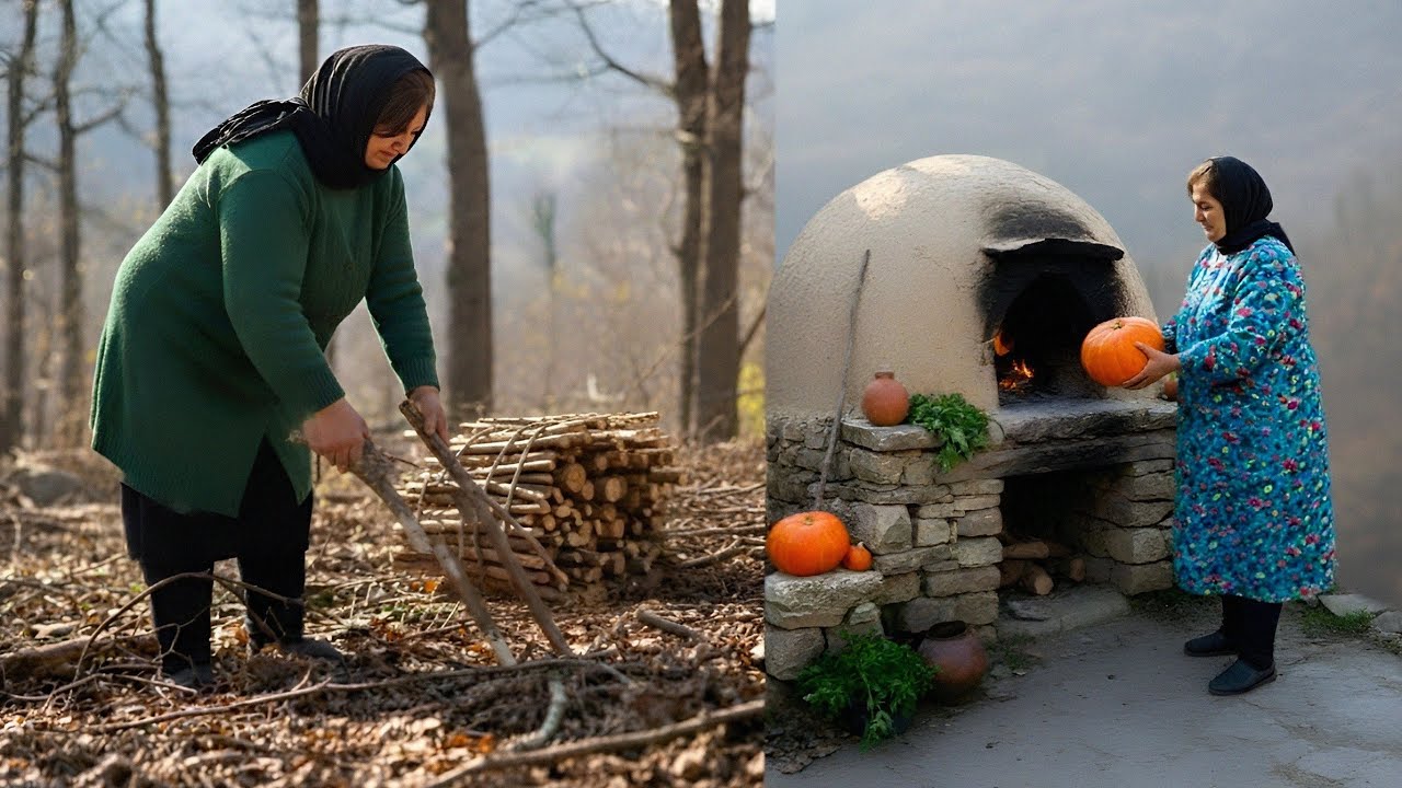 Village life & Firewood | Pumpkin in the Oven 🎃 