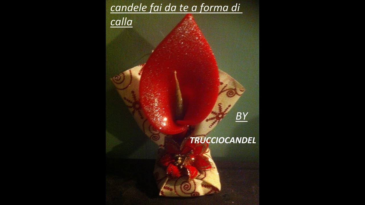 candela fai da te fatta a mano a forma di calla un fiore bellissimo!!!!!