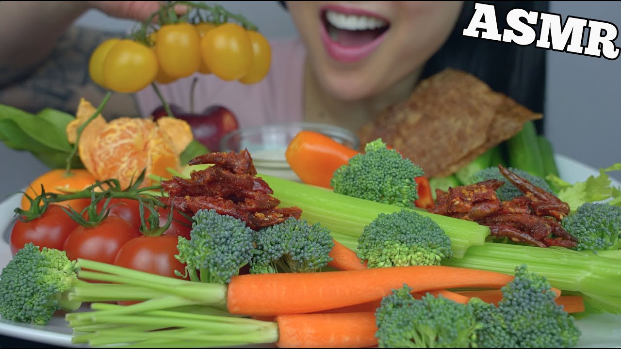 ASMR GIANT VEGGIE PLATTER (EXTREME CRUNCHY EATING SOUNDS) NO TALKING | SAS-ASMR