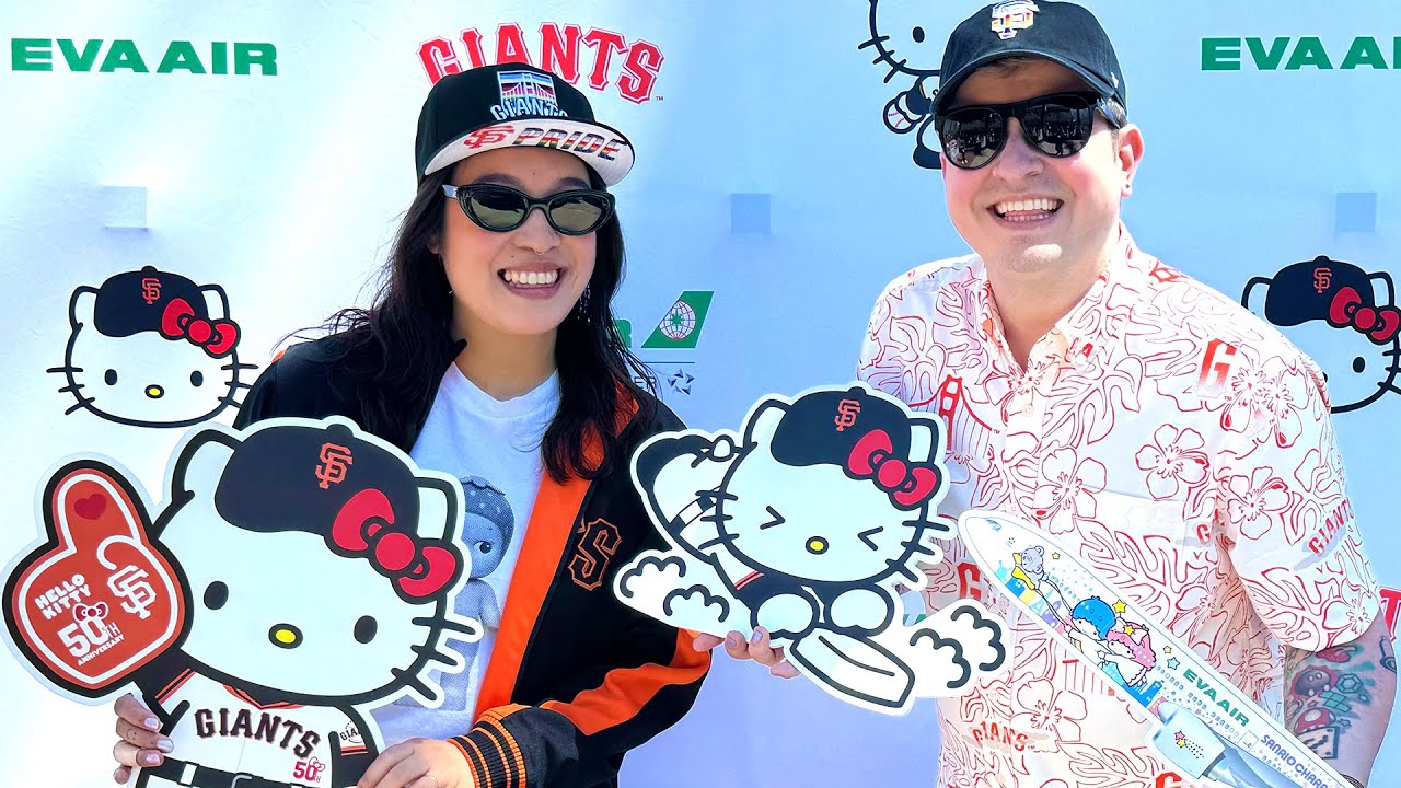 HELLO KITTY DAY at San Francisco Giants Baseball Game! | Oracle Park Welcomes Sanrio & Eva Air!
