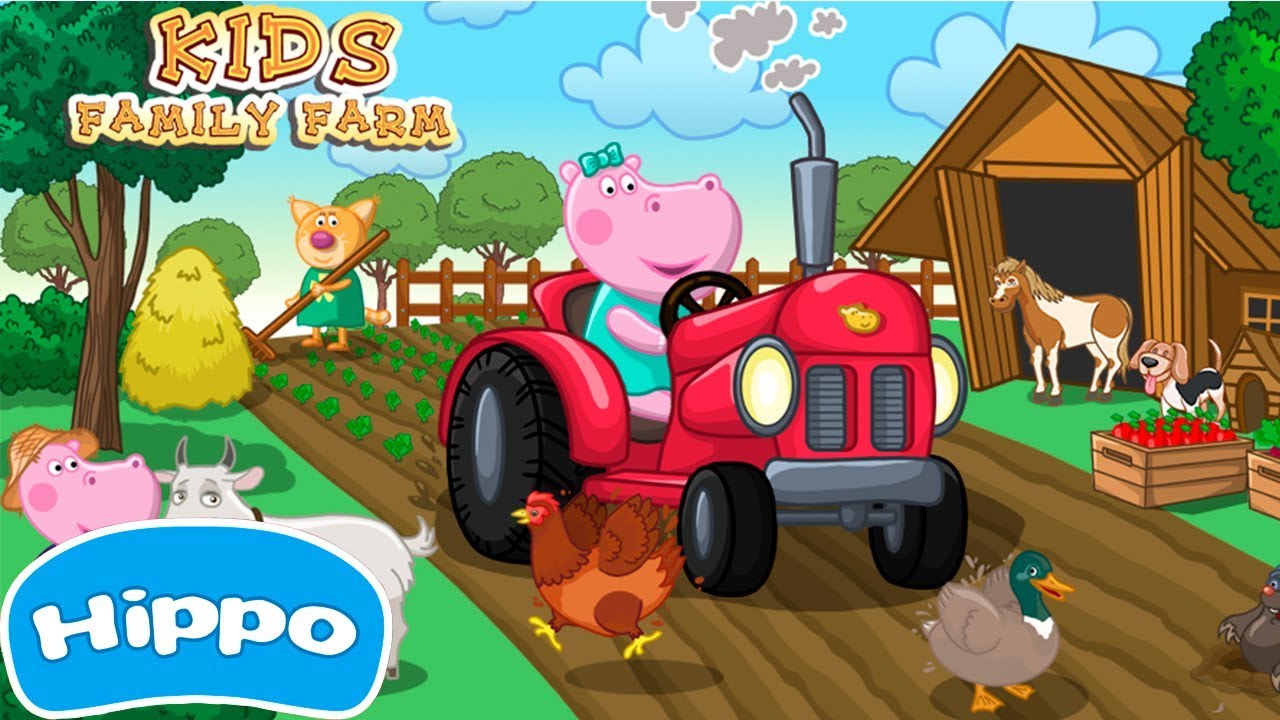 Hippo 🌼 Ferme familiale pour enfants 🌼 Jeu de dessin animé pour les enfants
