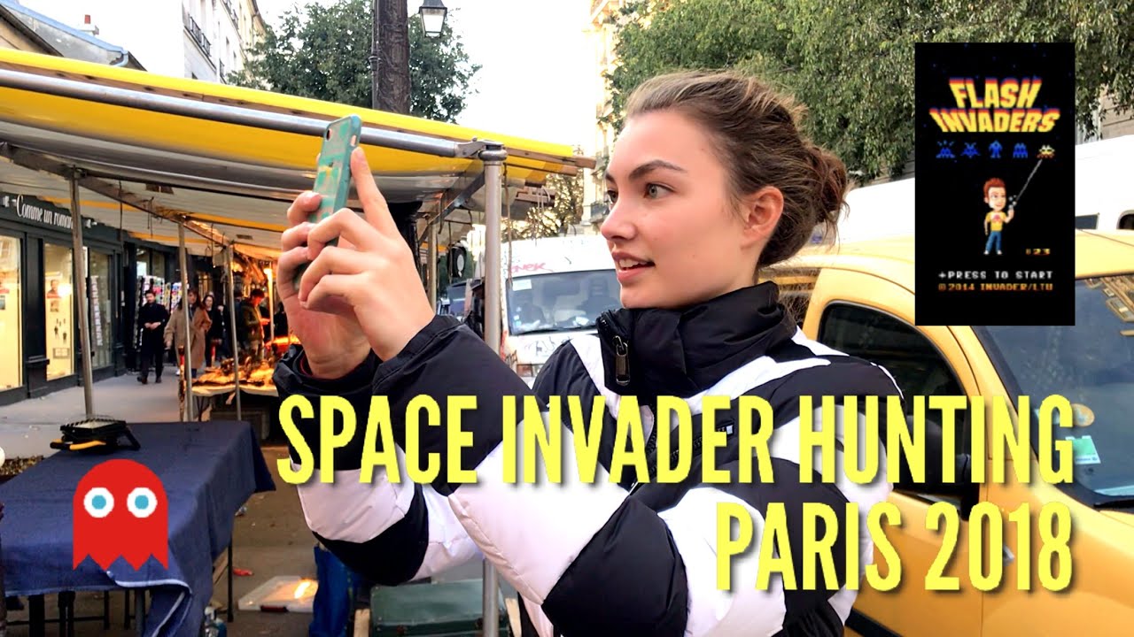 Space Invader Hunt Paris 2018 as in Flash Invadering 👾