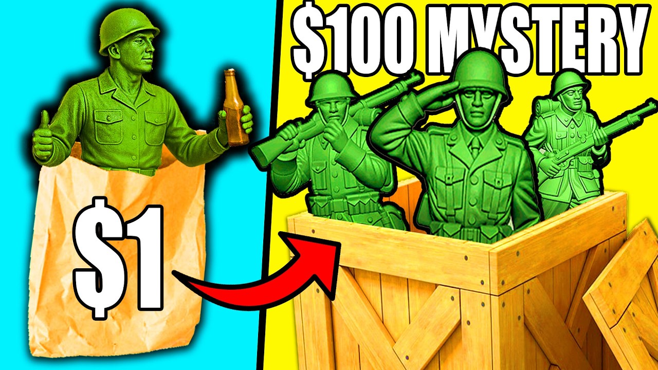 Таинственная коробка ARMY MEN за 1 и 100 долларов!