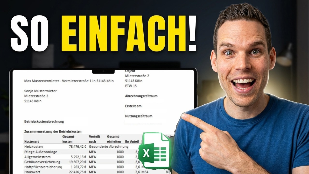 Nebenkostenabrechnung erstellen Excel Vorlage (einfach erklärt)