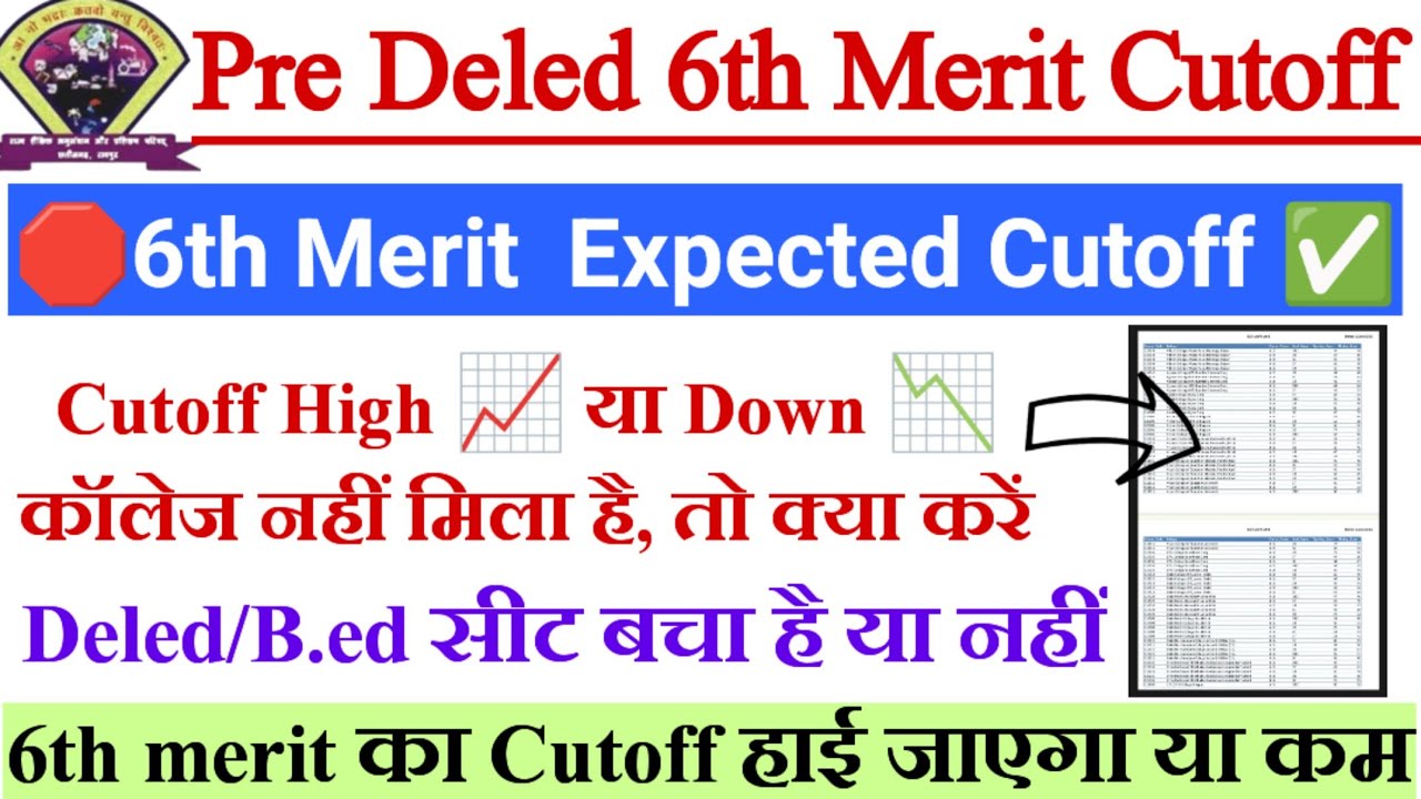 CG Pre Deled 6th Merit ka cutoff kitna jayega 2025 || Deled ka 6th Merit List kab aayega 2025