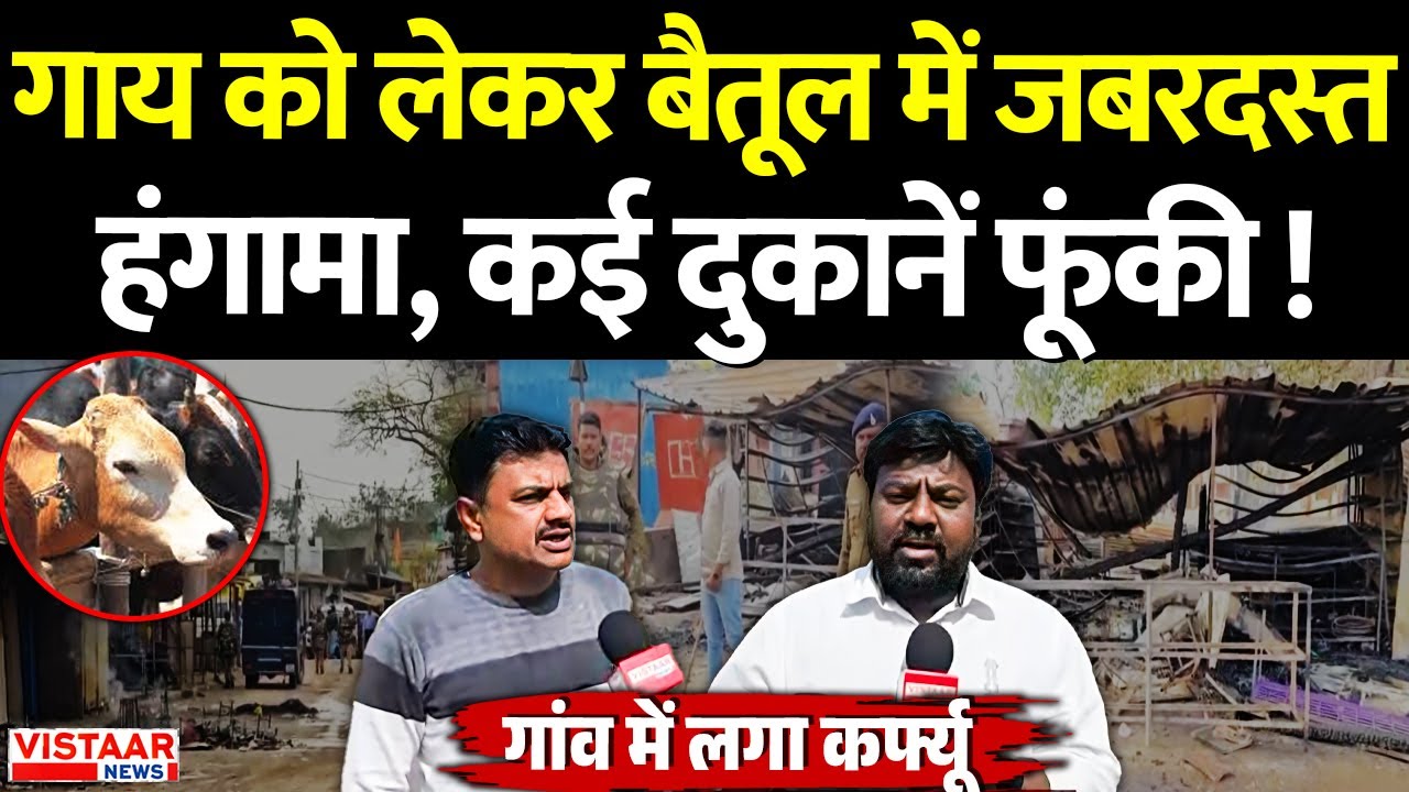 Betul Breaking News : गाय को लेकर बैतूल में जबरदस्त, हंगामा, कई दुकानें फूंकी !