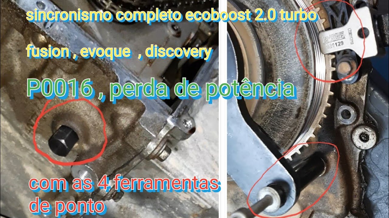 P0016 , Perda de potência,  evoque, fusion, discovery,  sincronismo do motor  com todas ferramentas