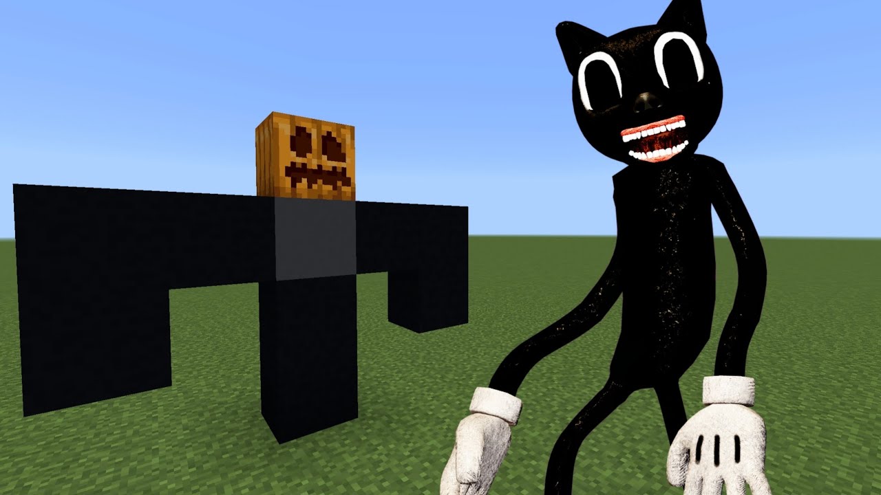 Cartoon Cat VS Siren Head And Long Horse Addon in MINECRAFT BEDROCK